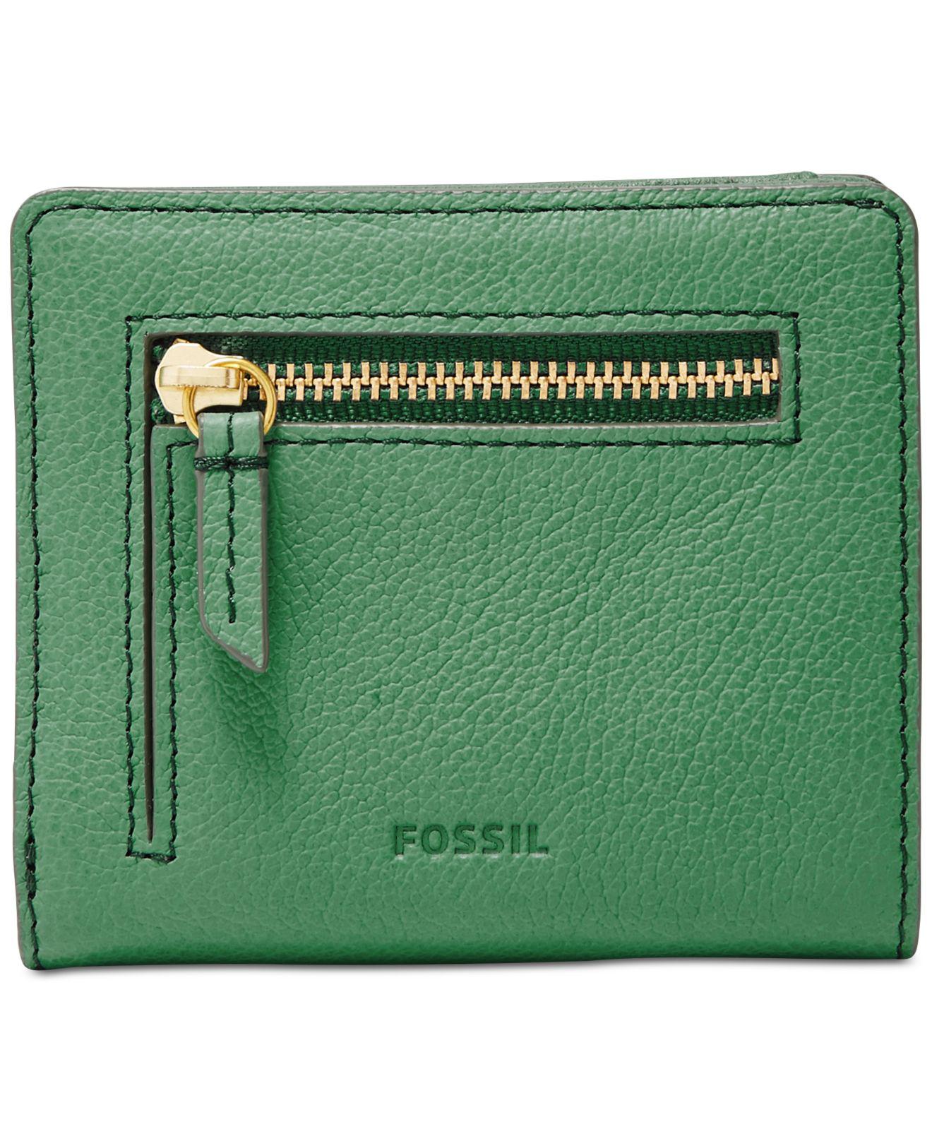 Fossil Emma Rfid Bifold Wallet in Green | Lyst