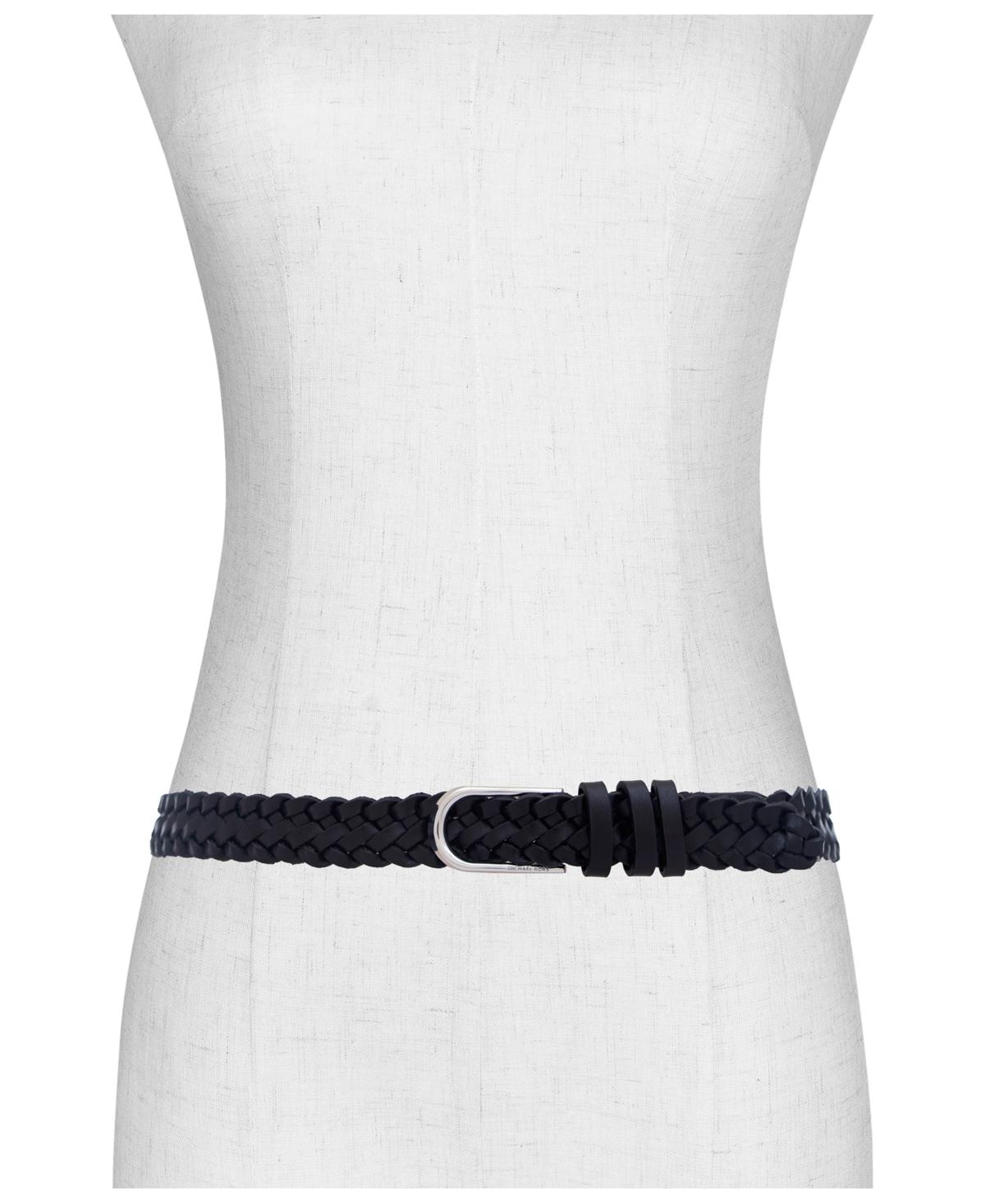 Michael Kors Black Braided Belt with Silver Buckle MICHAEL Michael Kors Braided Belts for Women | Mercari main image 2