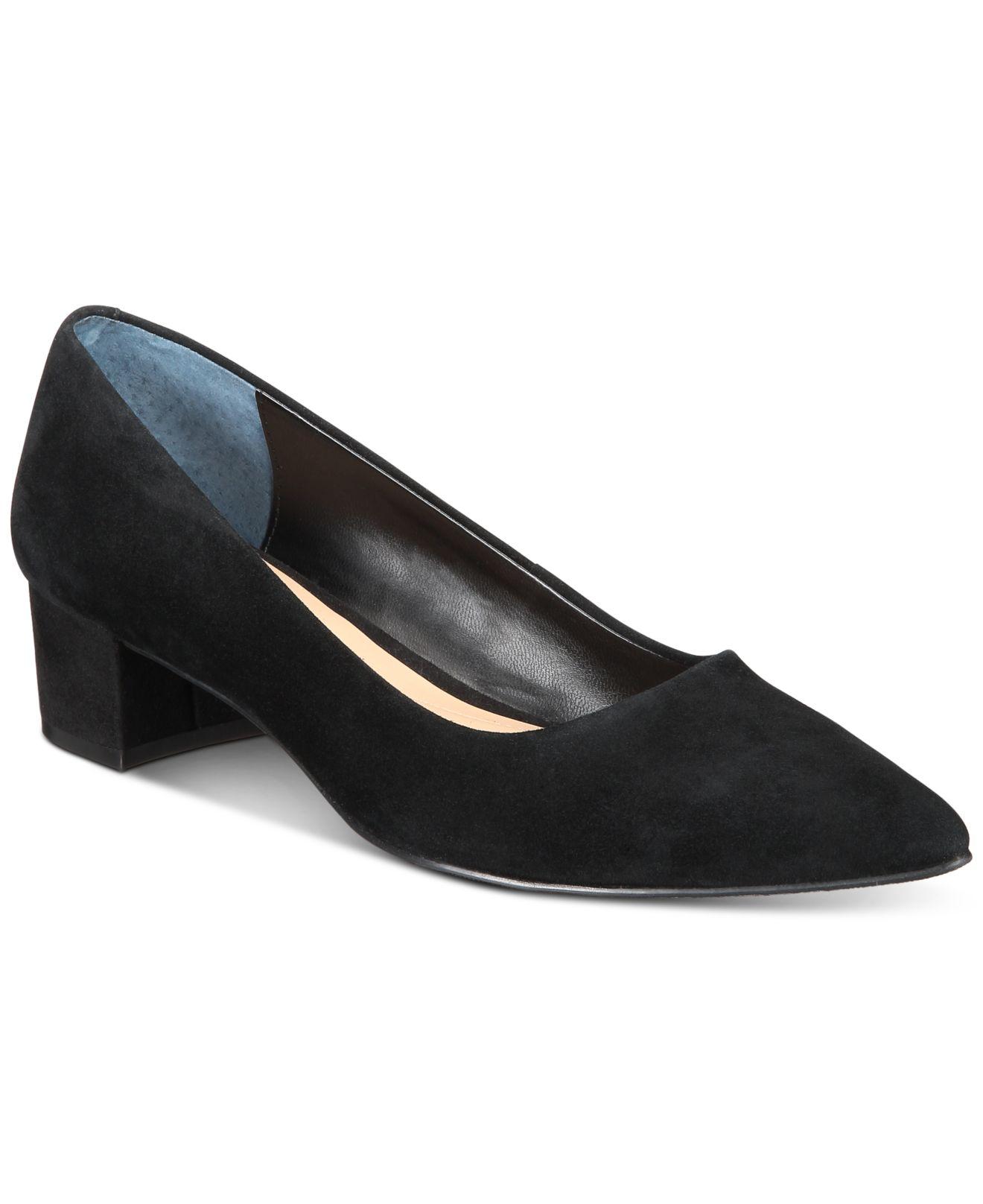 macys block heel pumps