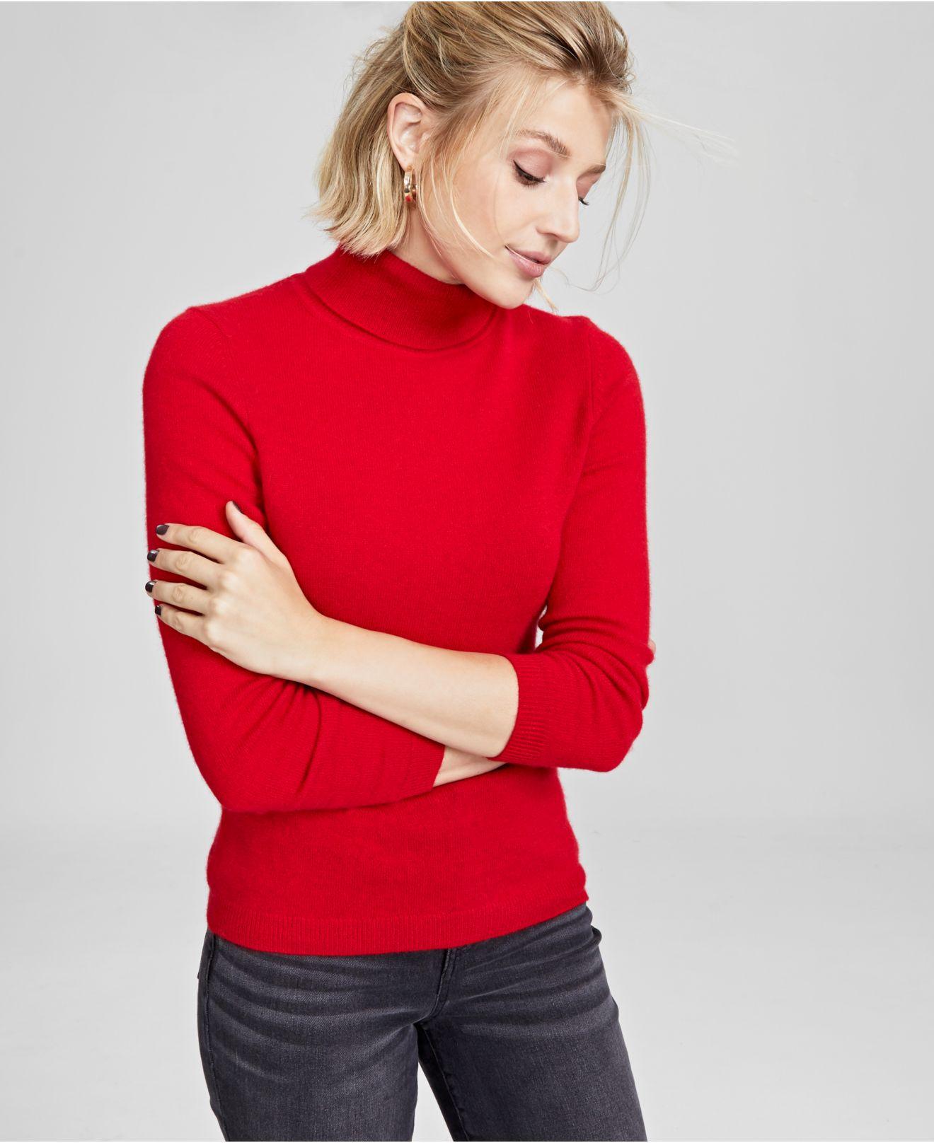 Charter Club Petite Cashmere Turtleneck Sweater, Created For Macys in Red |  Lyst