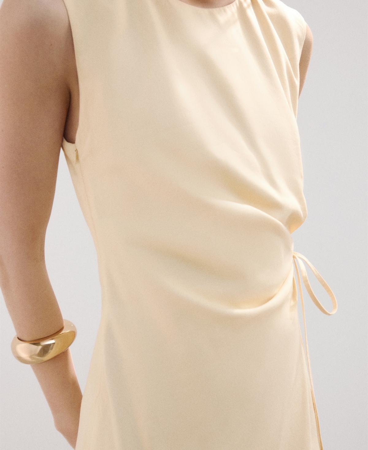 mango linen dress with knot detail Mango Women's Knot Detail Linen Dress