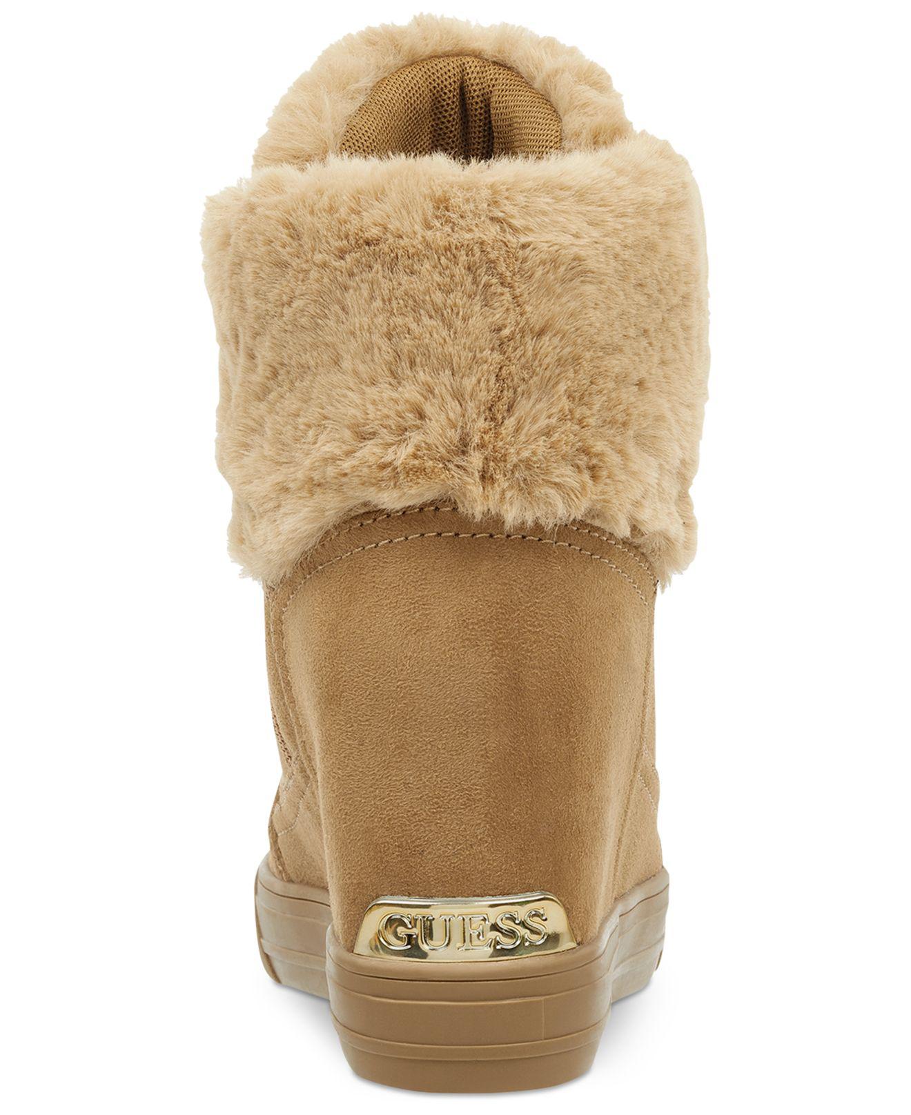 guess women's dustyn wedge sneakers