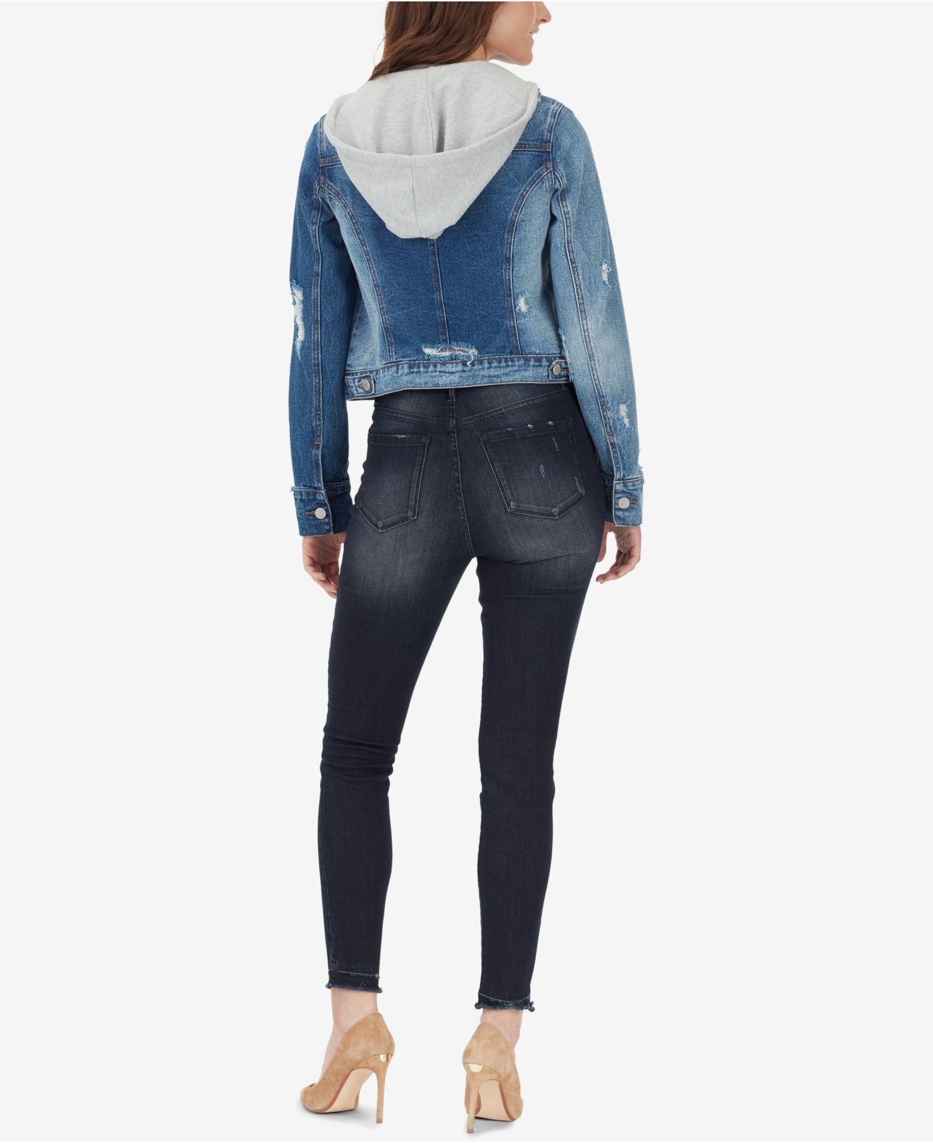 william rast lenna ripped hooded jacket