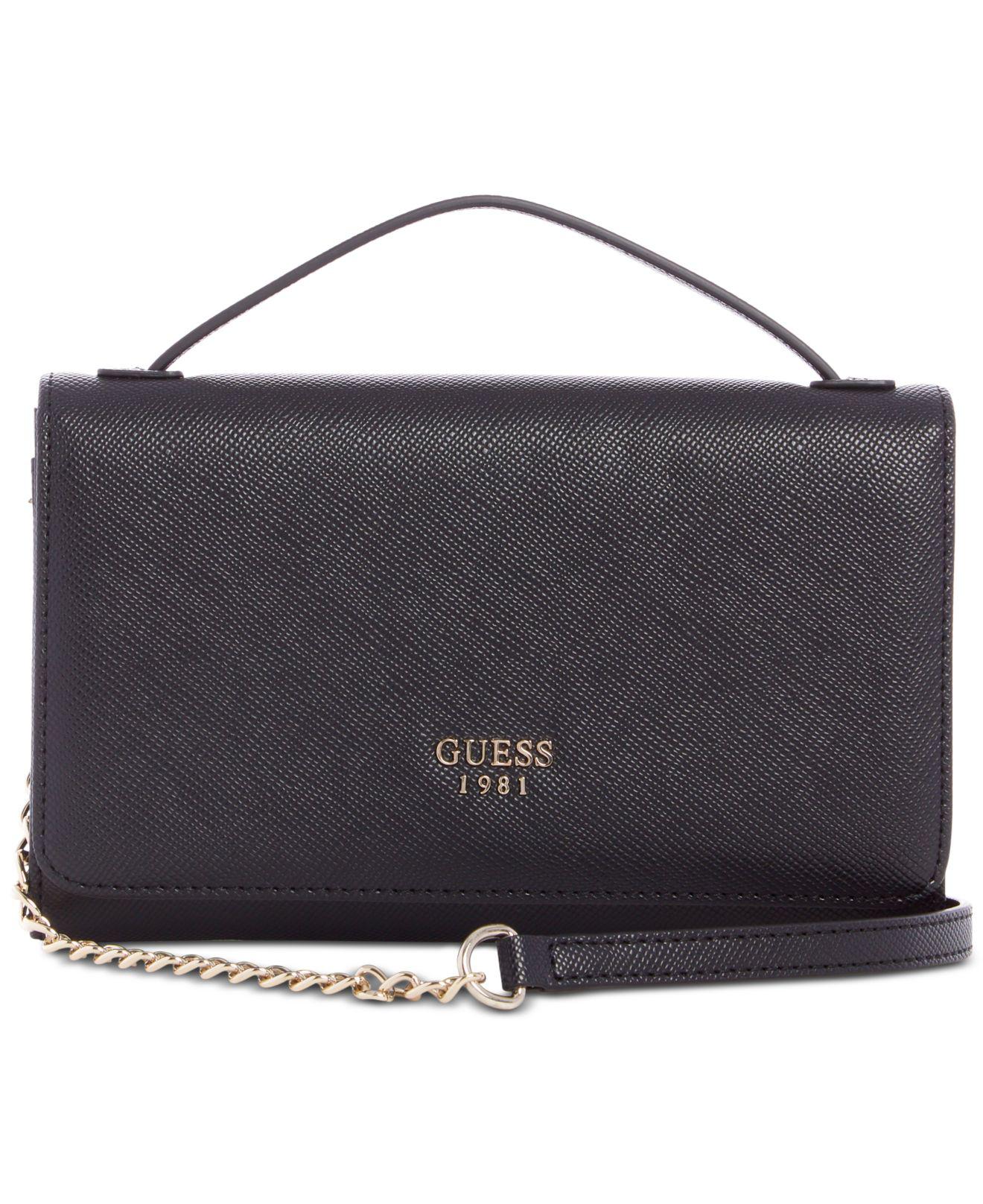 Guess Kamryn Top Handle Crossbody Wallet in Black/Gold (Black) Lyst
