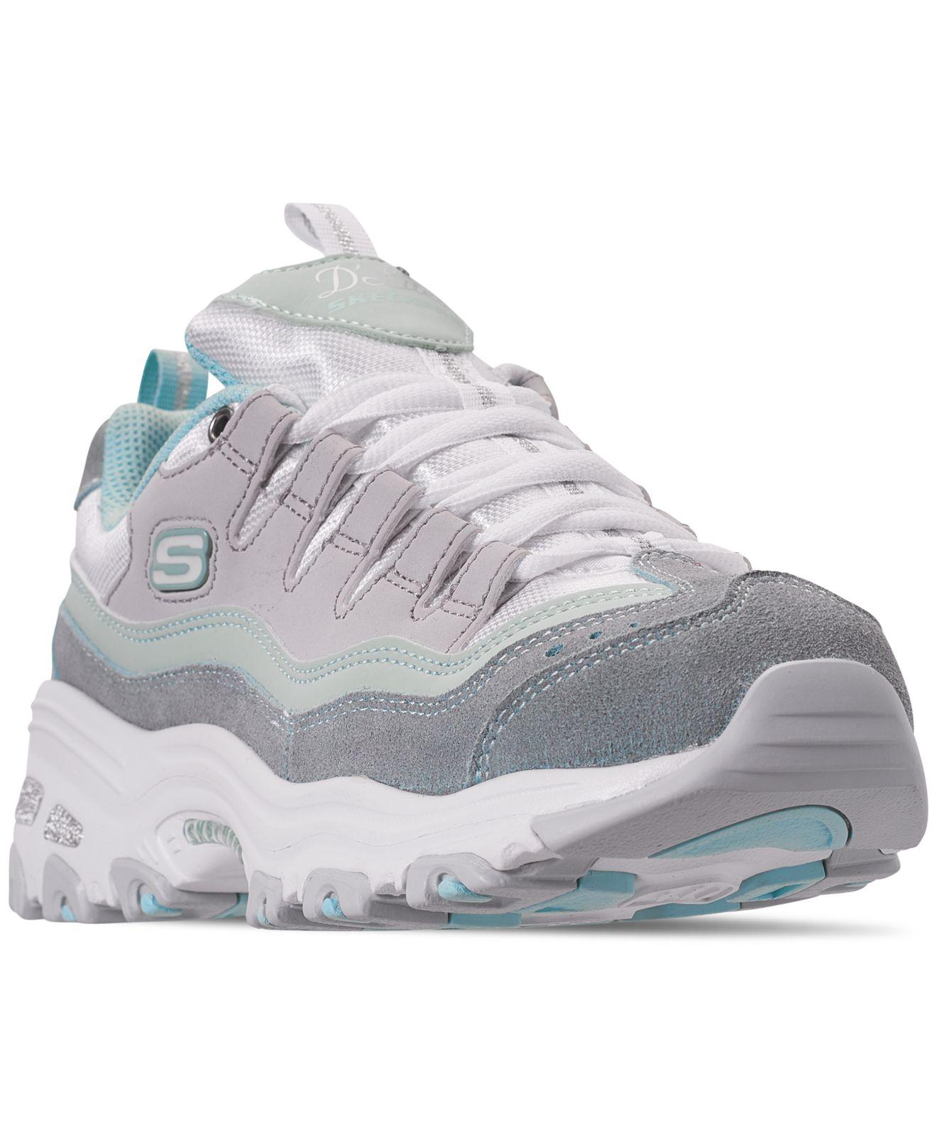 Skechers Leather D'lites - Sure Thing Walking Sneakers From Finish Line in  Light Blue/Grey (Gray) - Save 68% - Lyst