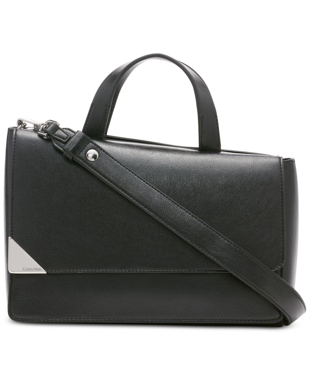 Calvin Klein Basalt Embossed Asymmetrical Small Shoulder Bag