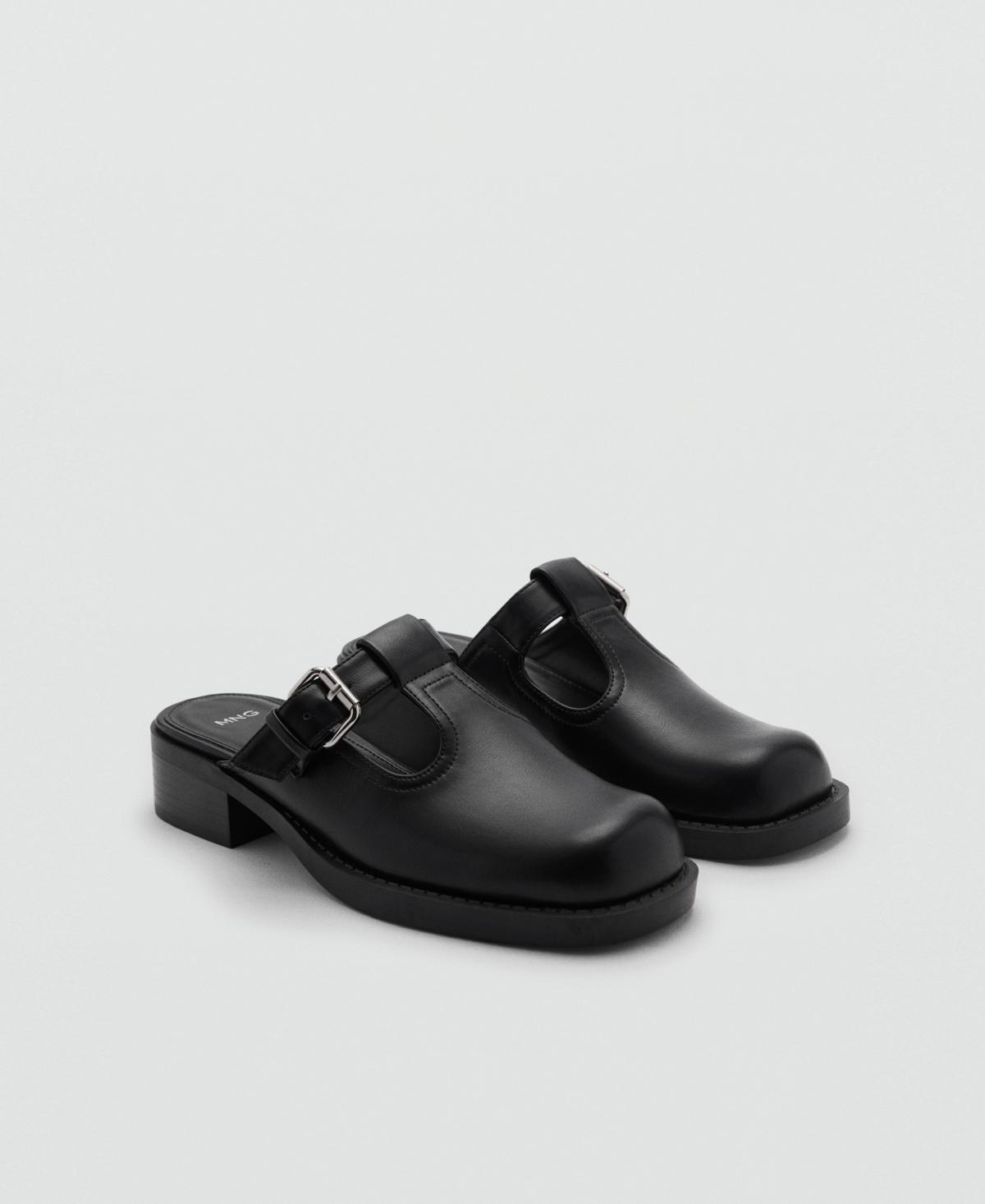 Mango Buckle Detail Mule-style Clogs in Black Lyst