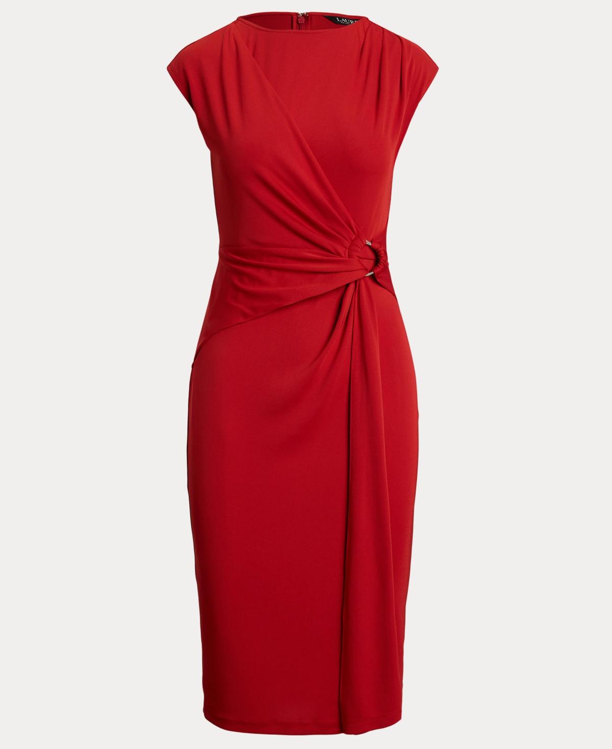 ralph lauren cap sleeve jersey dress Lauren Ralph Lauren RING TRIM JERSEY CAP SLEEVE DRESS - Cocktail dress / Party dress - madison red/red