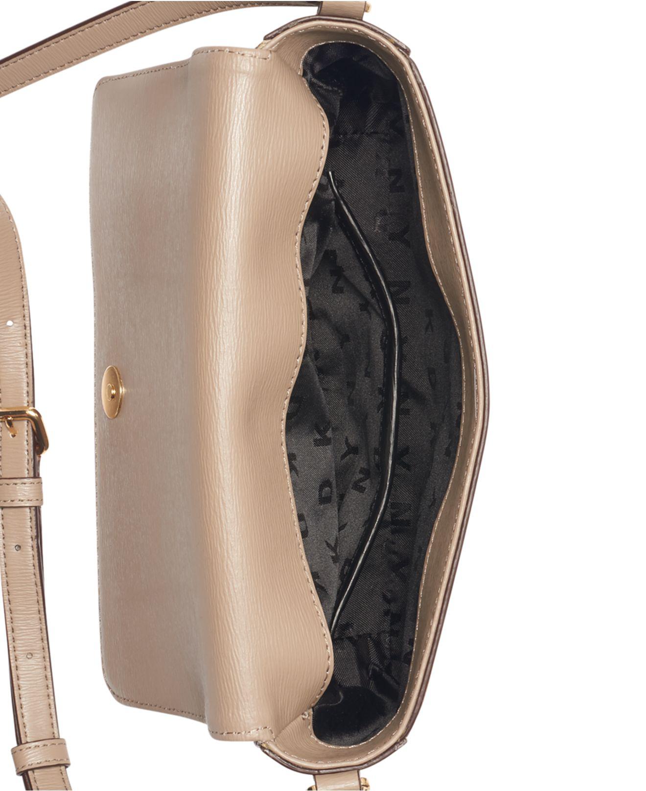 Crossbody Bags DKNY Saffiano Leather Bryant Flap Crossbody White Women