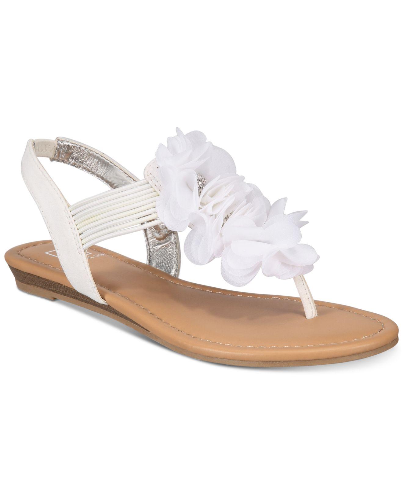 Material Girl Sari Floral Embellished Flat Sandals, Created For Macy's in  White | Lyst