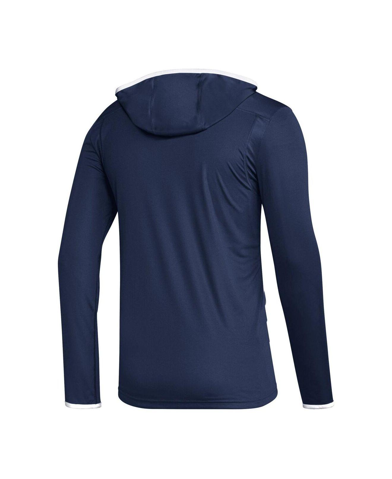 St. Louis Blues adidas Team Long Sleeve Quarter-Zip Hoodie T-Shirt