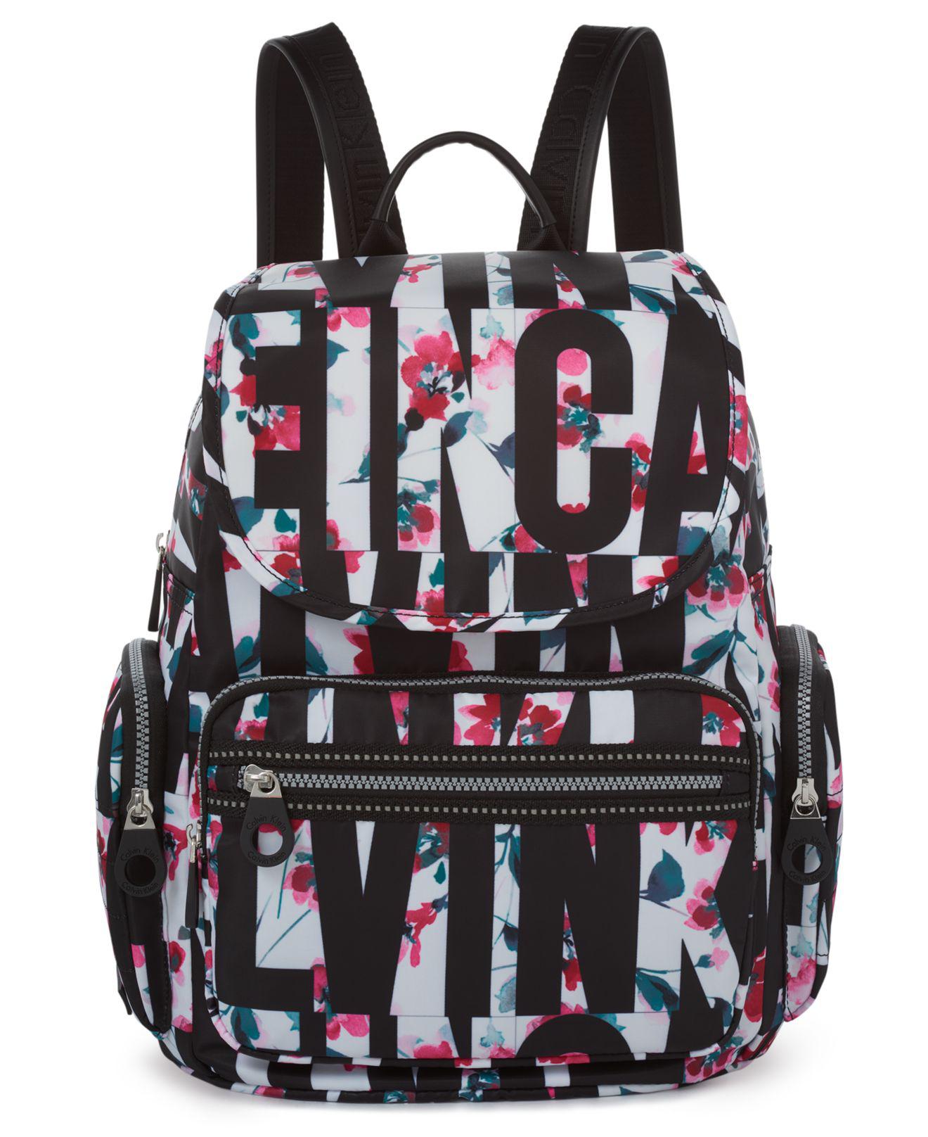 calvin klein floral backpack