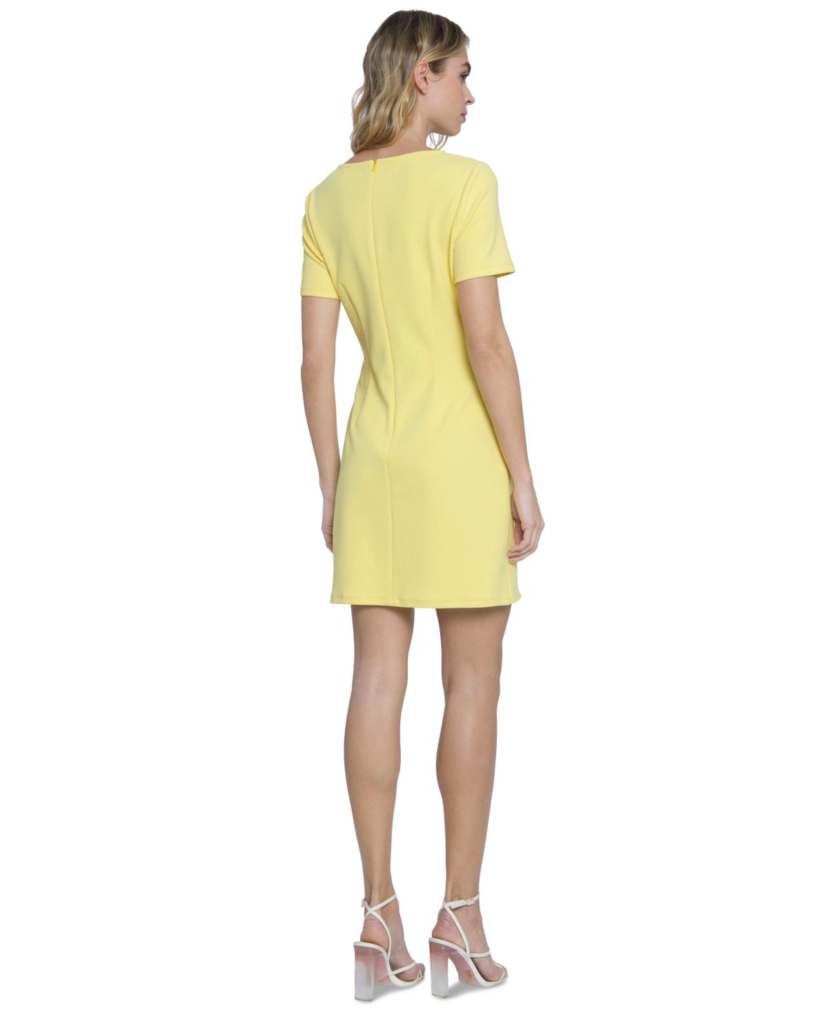 Donna morgan cap sleeve crepe sheath dress hotsell