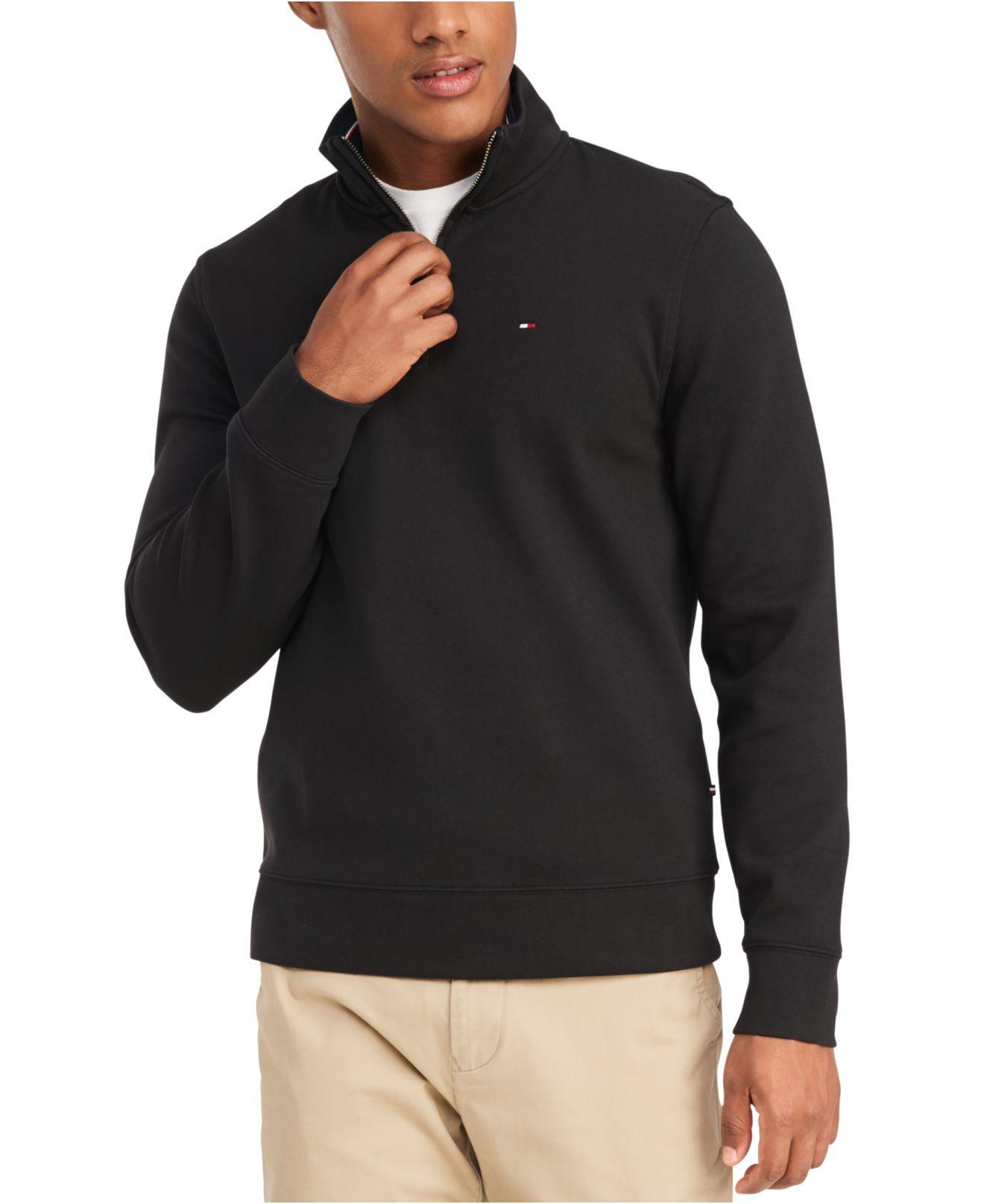 Tommy Hilfiger French Rib Quarter-zip Pullover, Created For Macy's in Black  for Men | Lyst