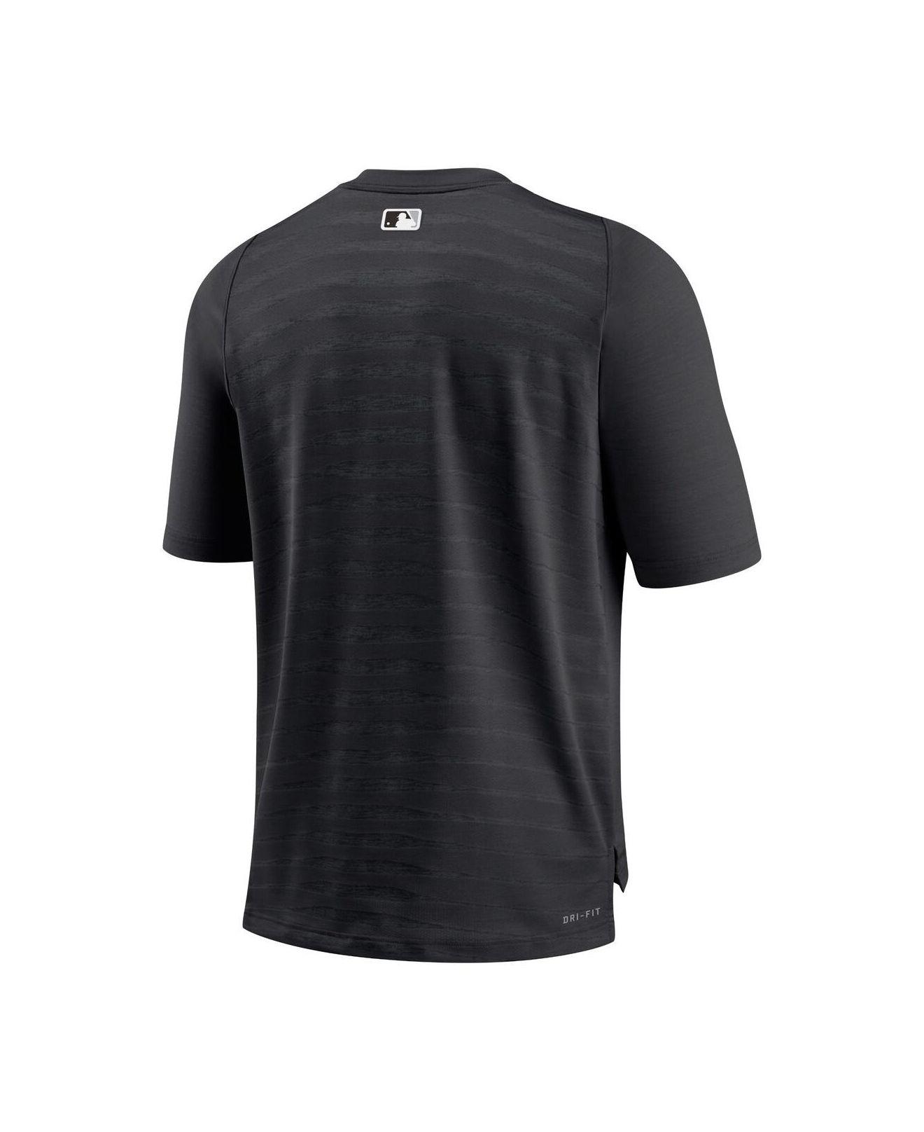 Chicago White Sox Nike Authentic Collection Pregame Performance V-Neck  T-Shirt - Black