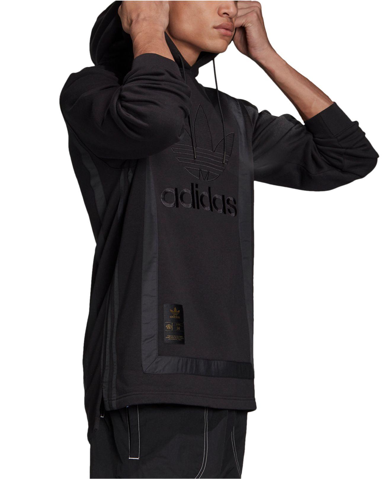 adidas originals superstar warm up hoodie in black