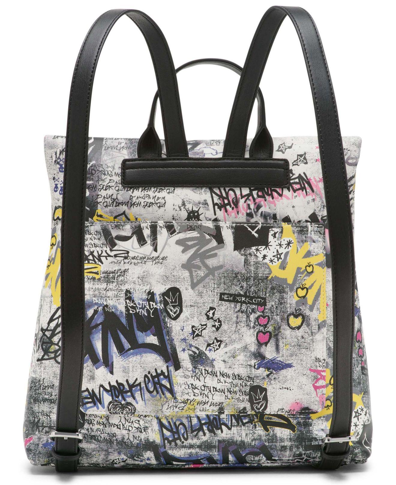 DKNY Tilly Graffiti Foldover Backpack Lyst
