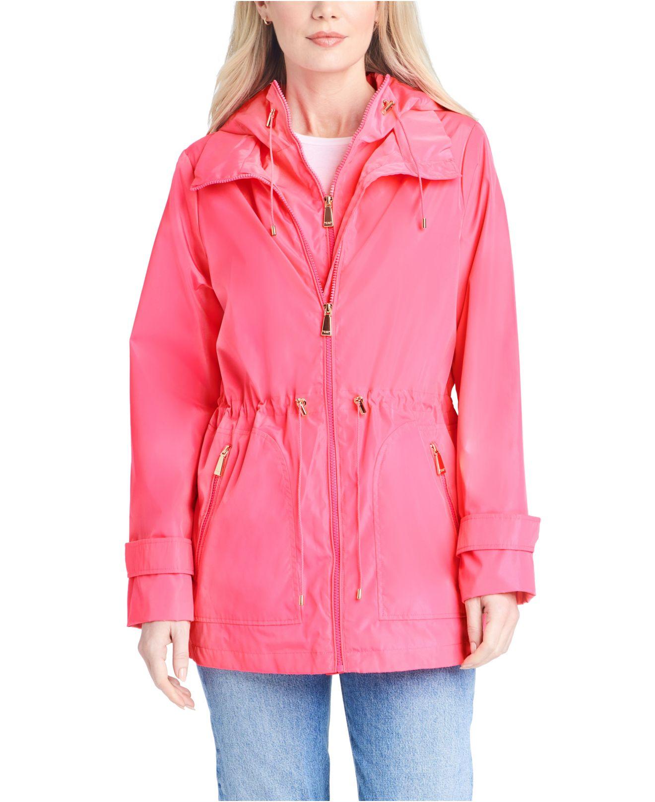 Kate Spade Short Anorak With Hooded Bib Jacket in Pink | Lyst