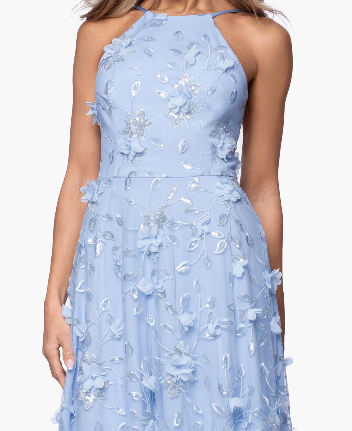 xscape light blue dress Xscape Evenings "Dani" Scuba Ruched Dress 6370X
