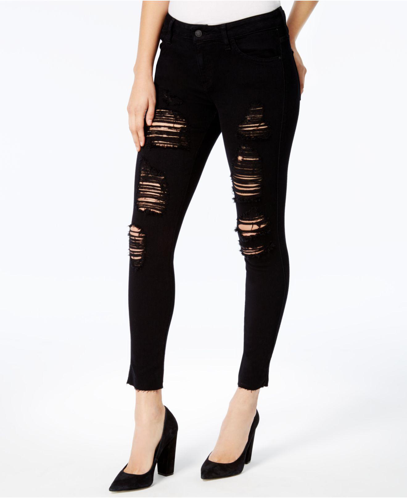 guess black ripped jeans