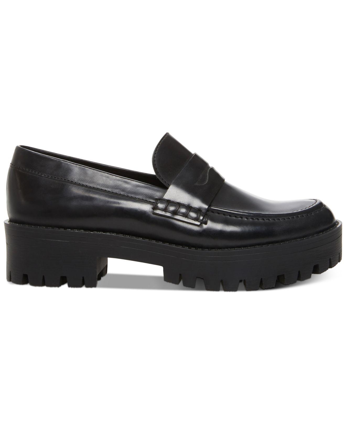 Steve Madden Crew Lug-sole Loafers in Black - Lyst