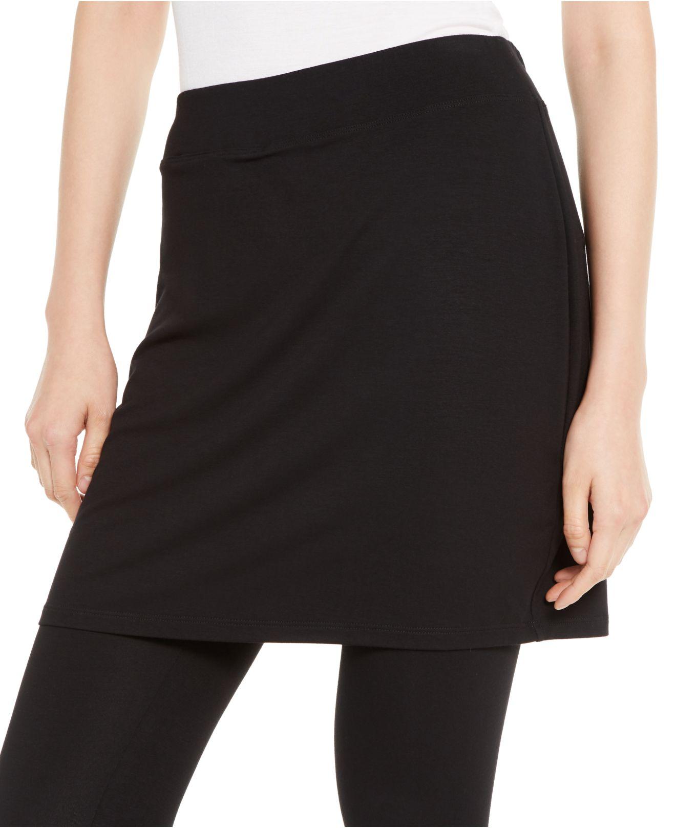 black a line cotton skirt