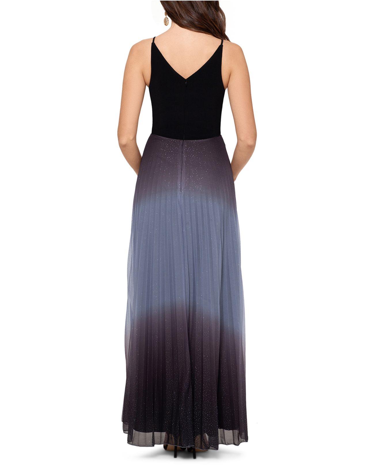 betsy and adam pleated gown
