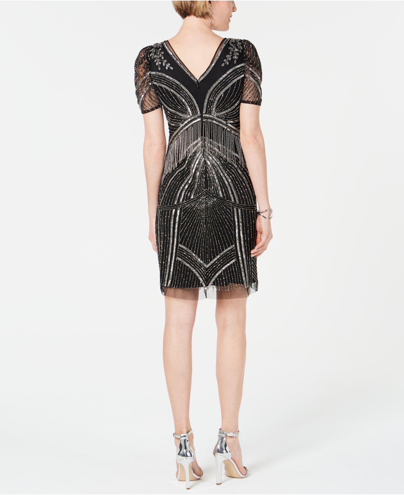 Adrianna papell beaded illusion sheath dress Clearance