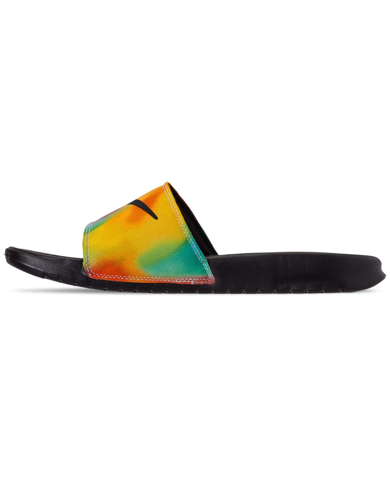 tie dye nike slides