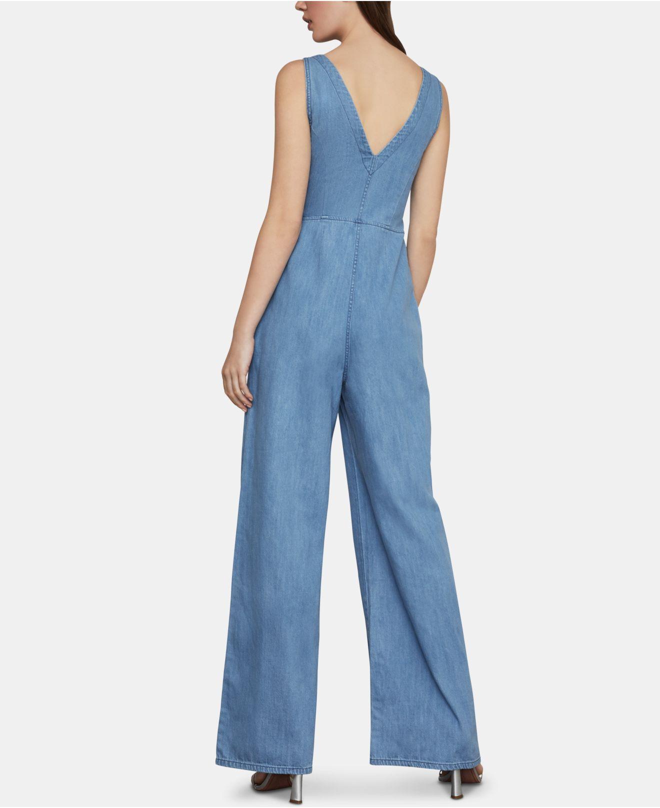 bcbg denim jumpsuit