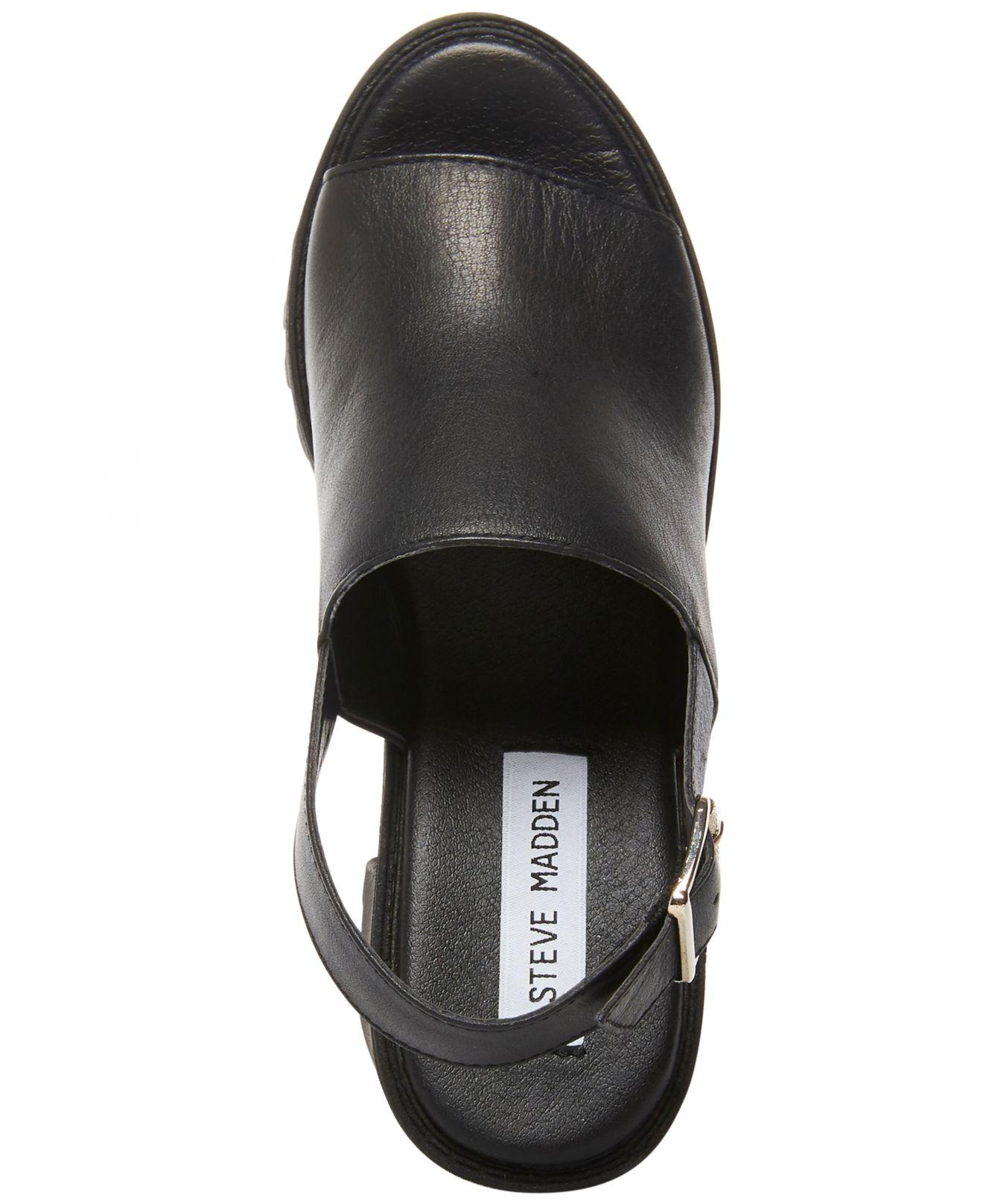 steve madden sunnyside black leather