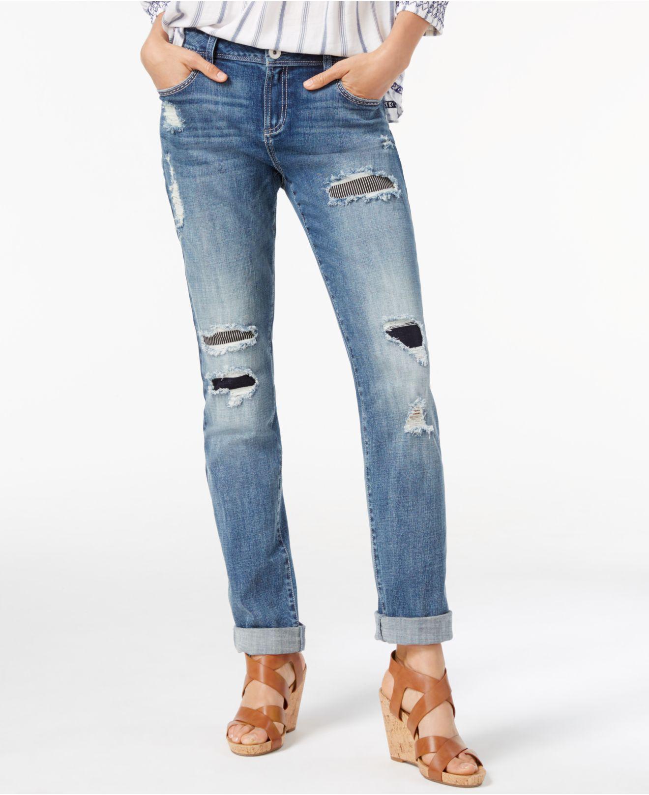 Petite Distressed Straight Jeans - White House Black Market