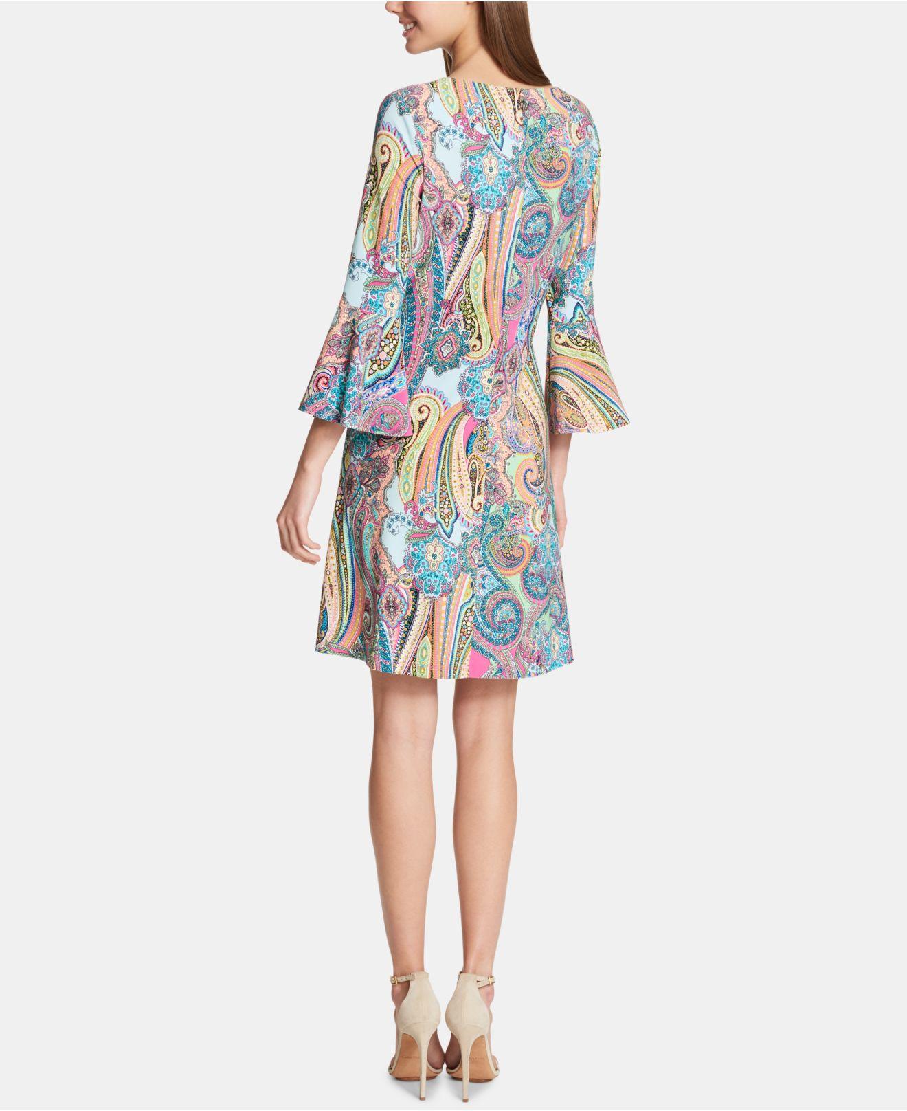 Tommy hilfiger printed outlet bell sleeve dress