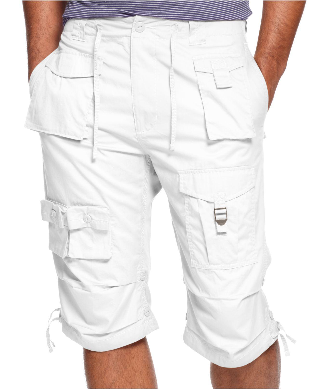 Sean John Big & Tall 15" Classic Flight Cargo Shorts in White for Men | Lyst