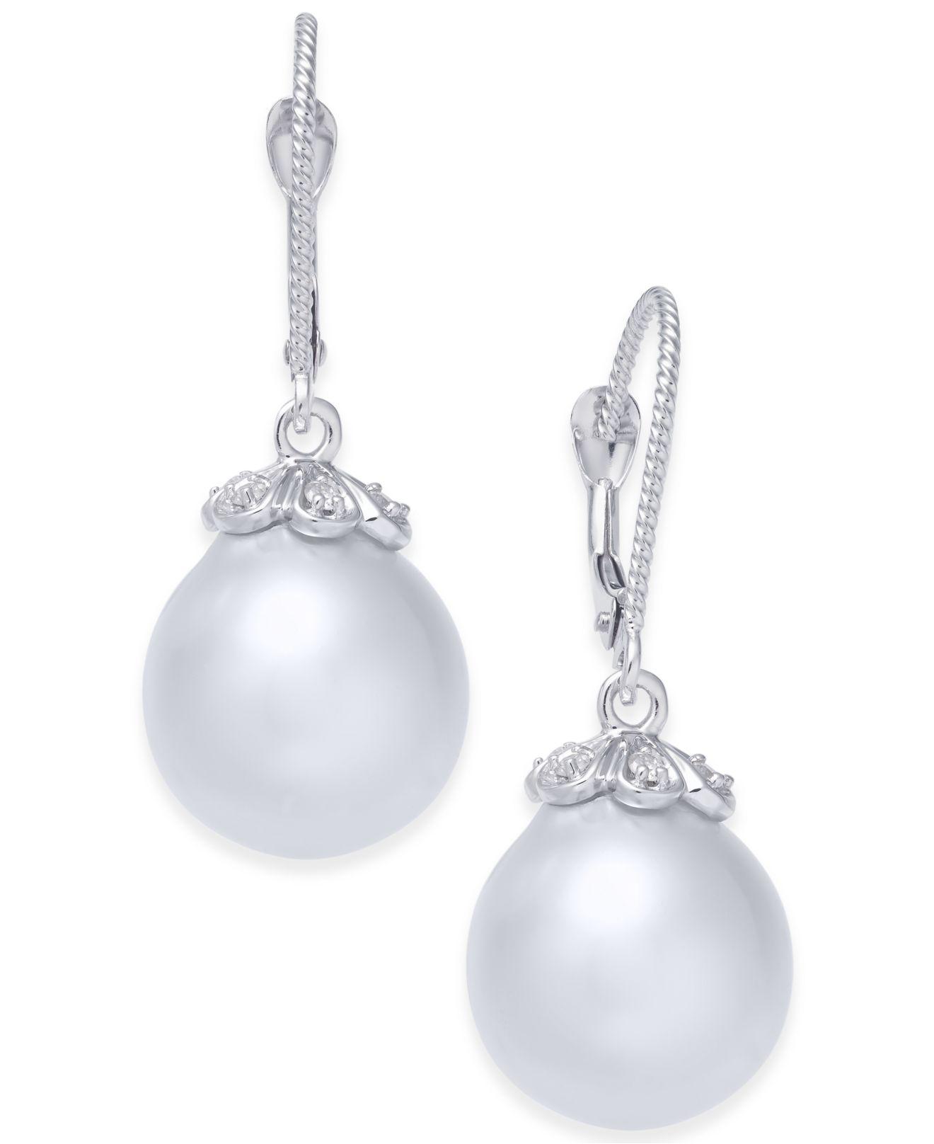 Lyst Macy S Cultured Baroque White South Sea Pearl 11mm Macy S