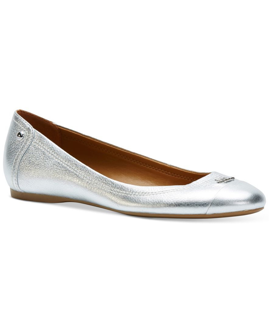 COACH Leather Chelsea Flats in Silver (Metallic) Lyst