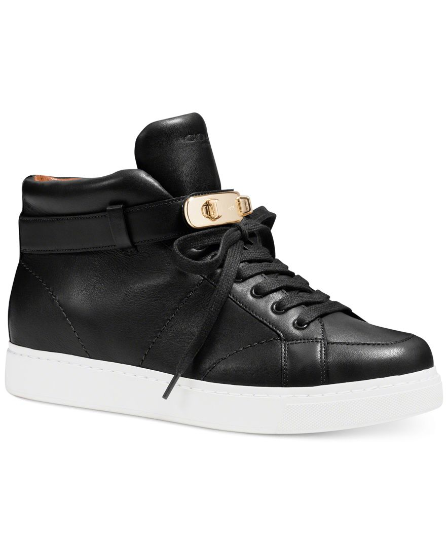 coach black high tops