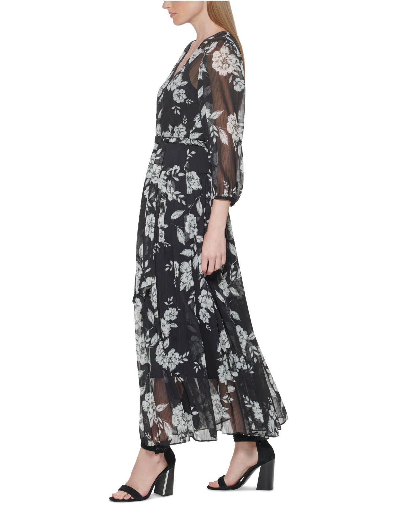 Synthetic Printed Faux-wrap Maxi Dress ...