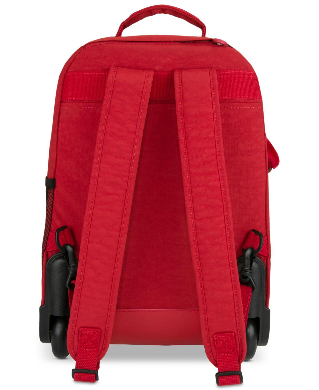 Kipling Synthetic Sanaa Large Rolling Backpack in Cherry t/Silver (Red
