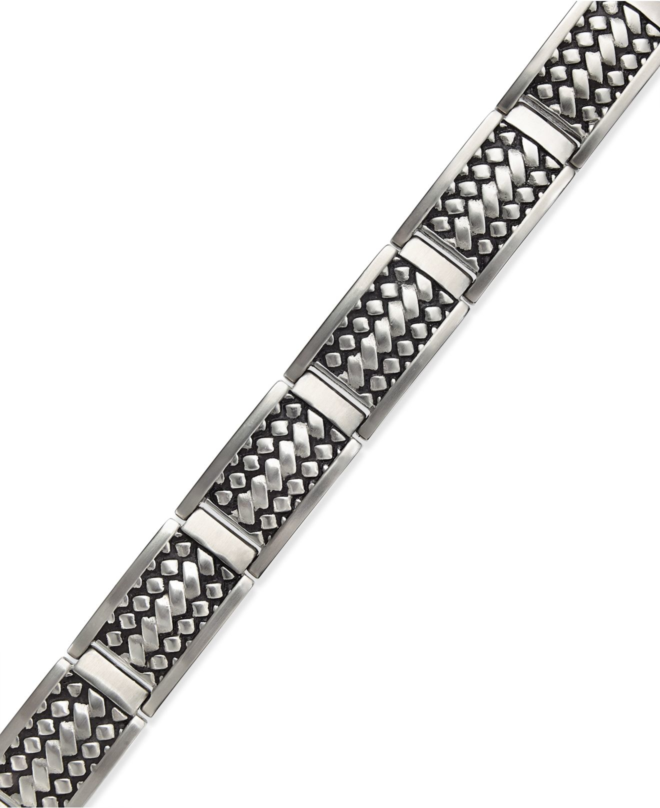 Macy's Men's Woven Bracelet In Stainless Steel in Metallic for Men Lyst