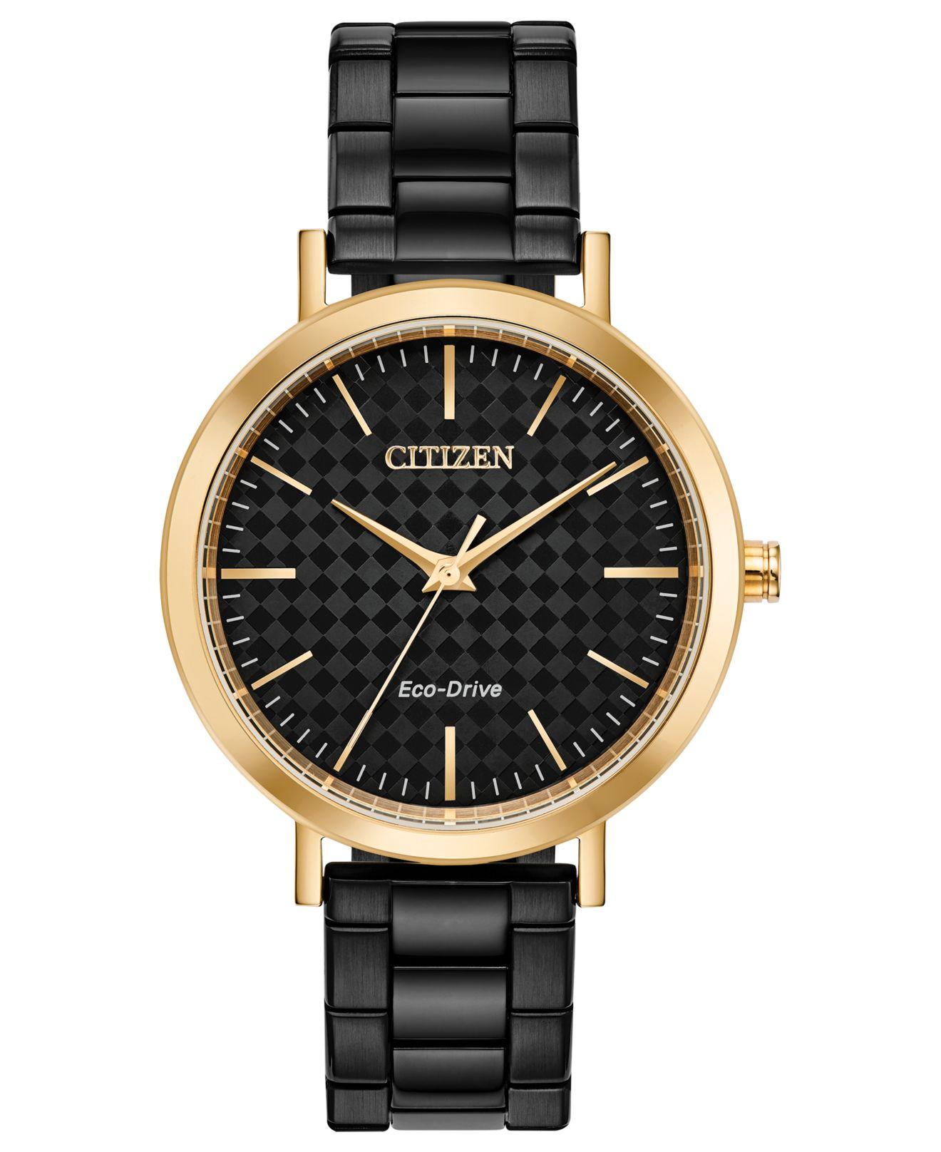 citizen black metal watch