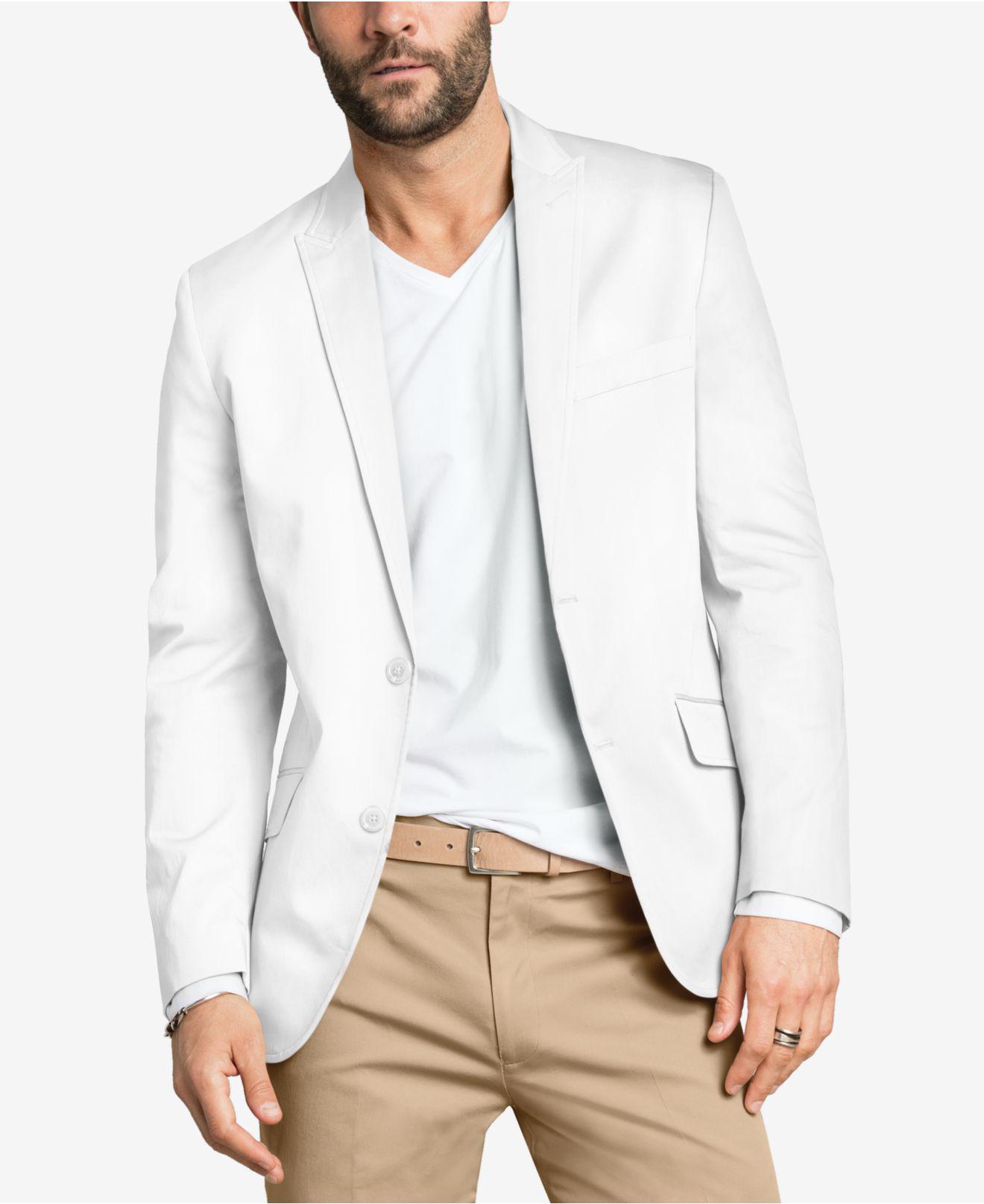 INC International Concepts Inc Stretch Slim-fit Blazer in White for Men