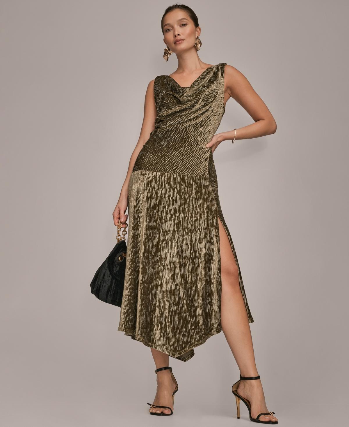 donna karan women's belted asymmetric midi dress Floral Belted A Line Midi Dress | Shirt Dress