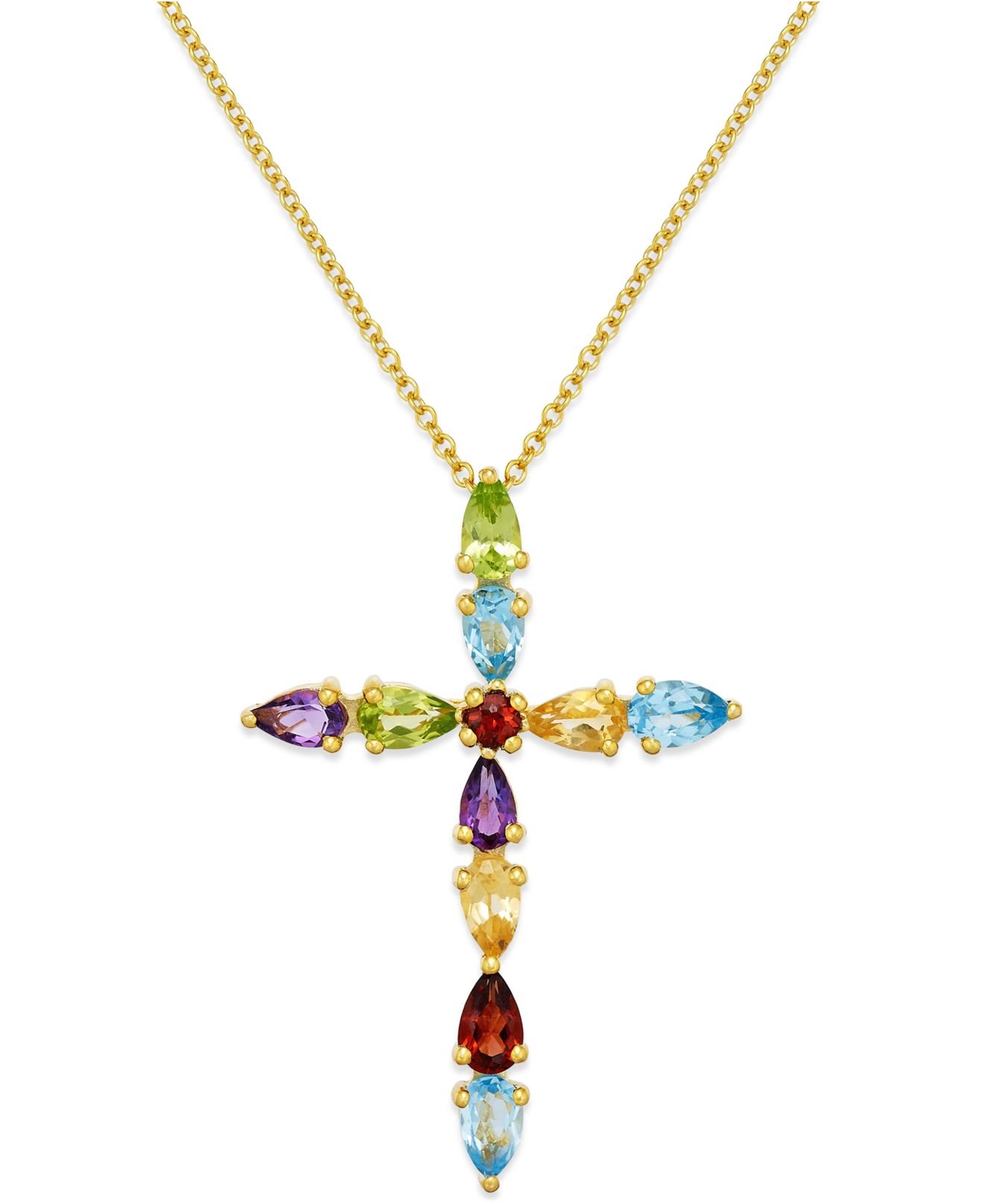 Macy's jewelry gold cross necklace Clearance