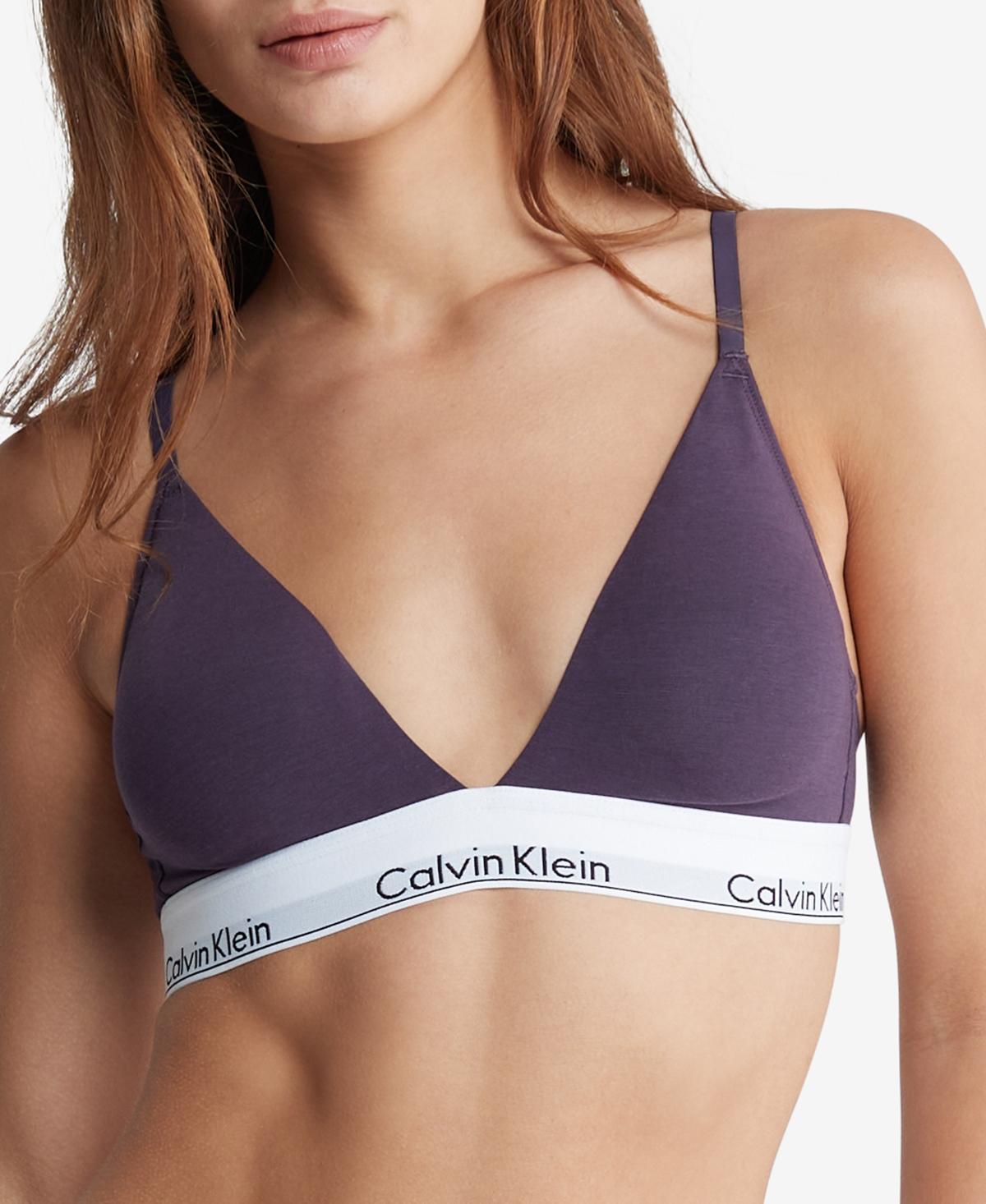 Calvin Klein Modern Cotton Lightly Lined Triangle Bralette Qf5650 in Blue