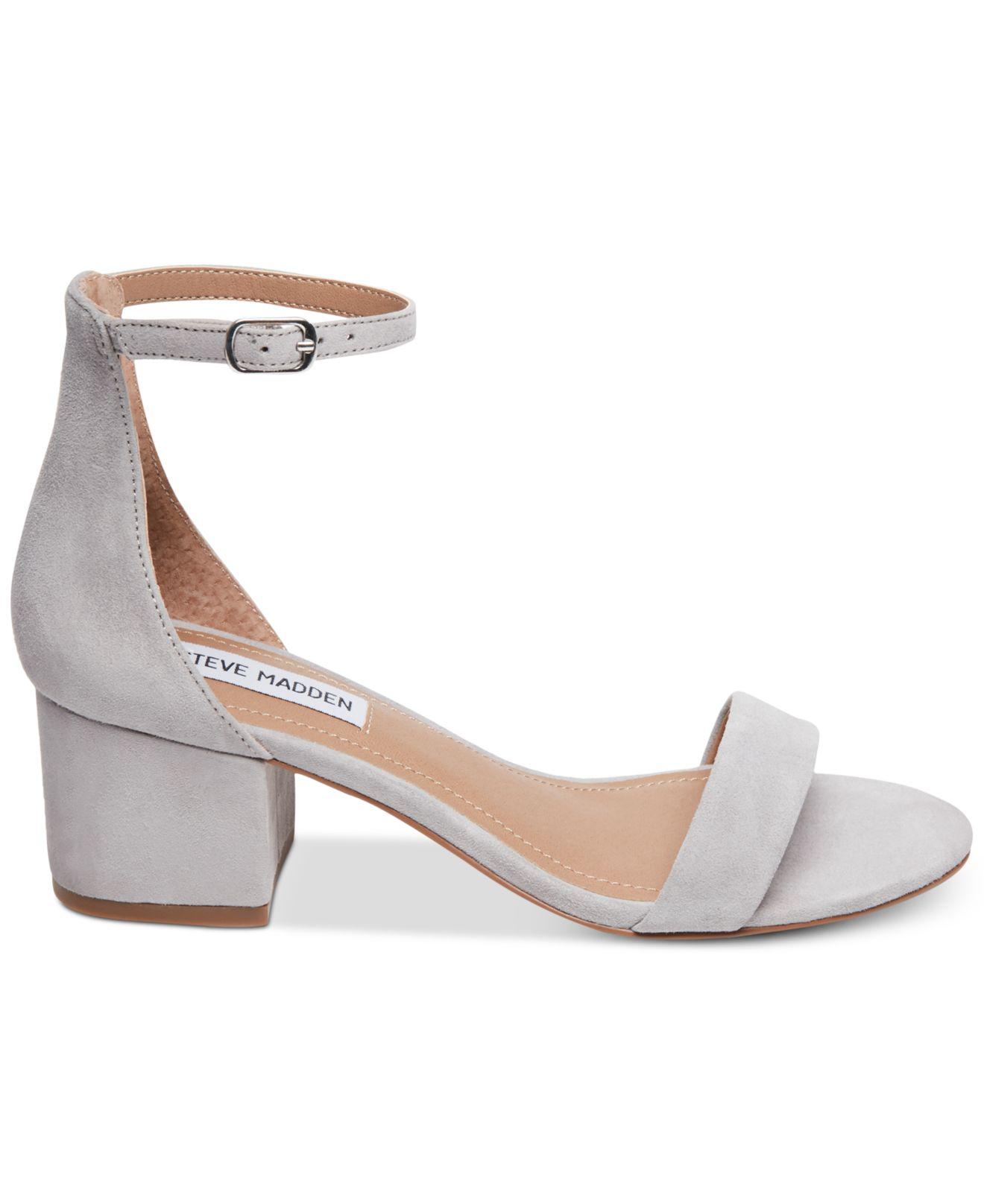 Steve Madden Irenee Two-piece Block-heel Sandals in Gray | Lyst