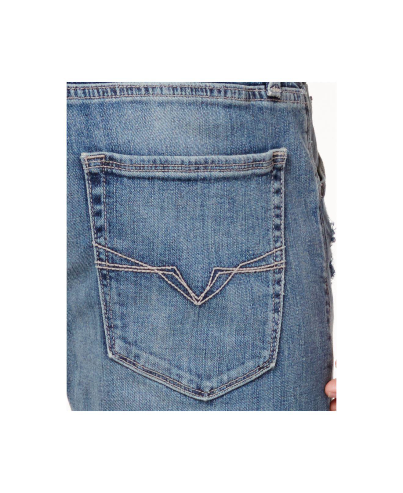 Guess Denim Men's Slimfit Tapered Stretch Destroyed Moto Jeans in Blue