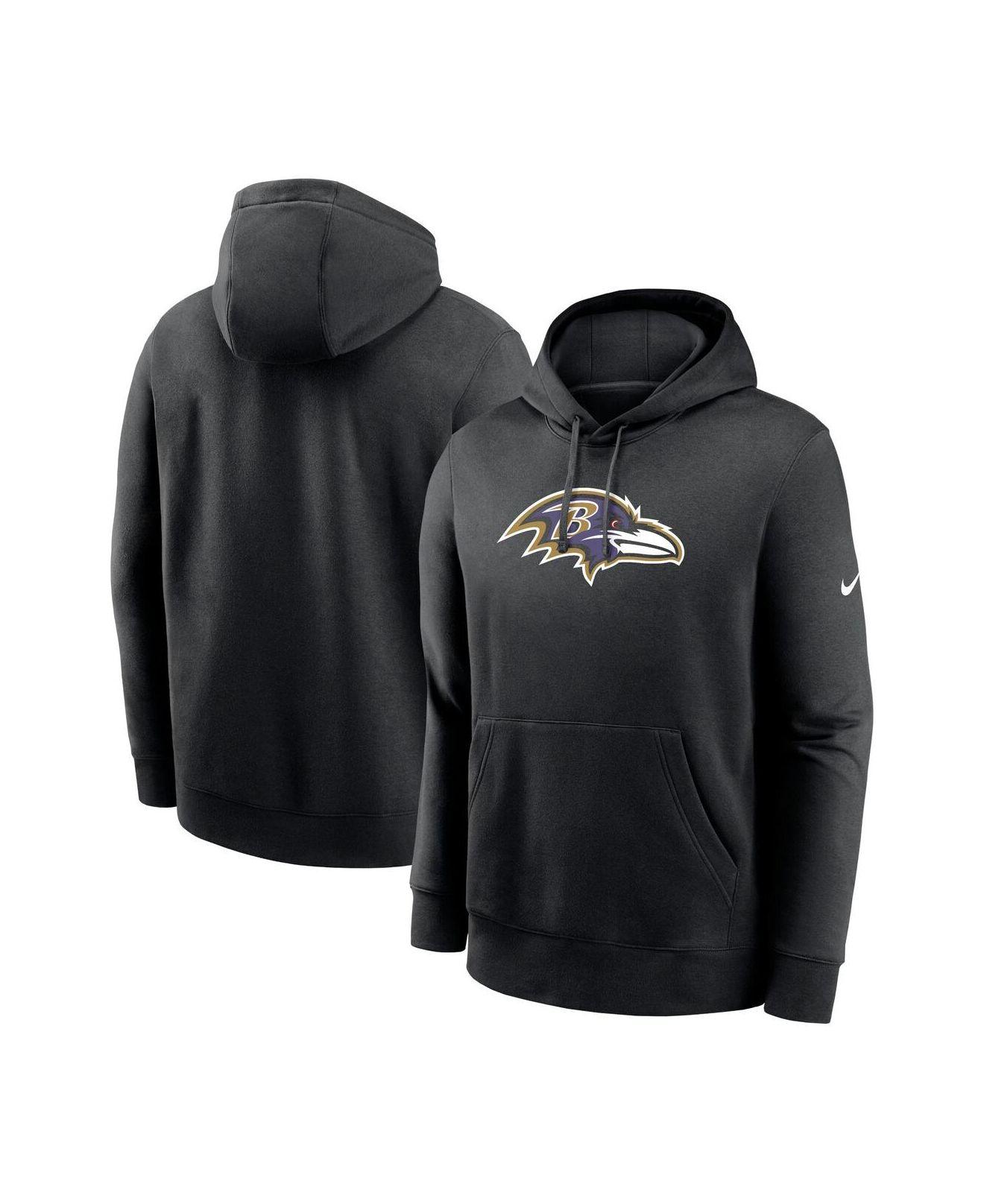 Nike Black Baltimore Ravens Rewind Club Pullover Hoodie for Men