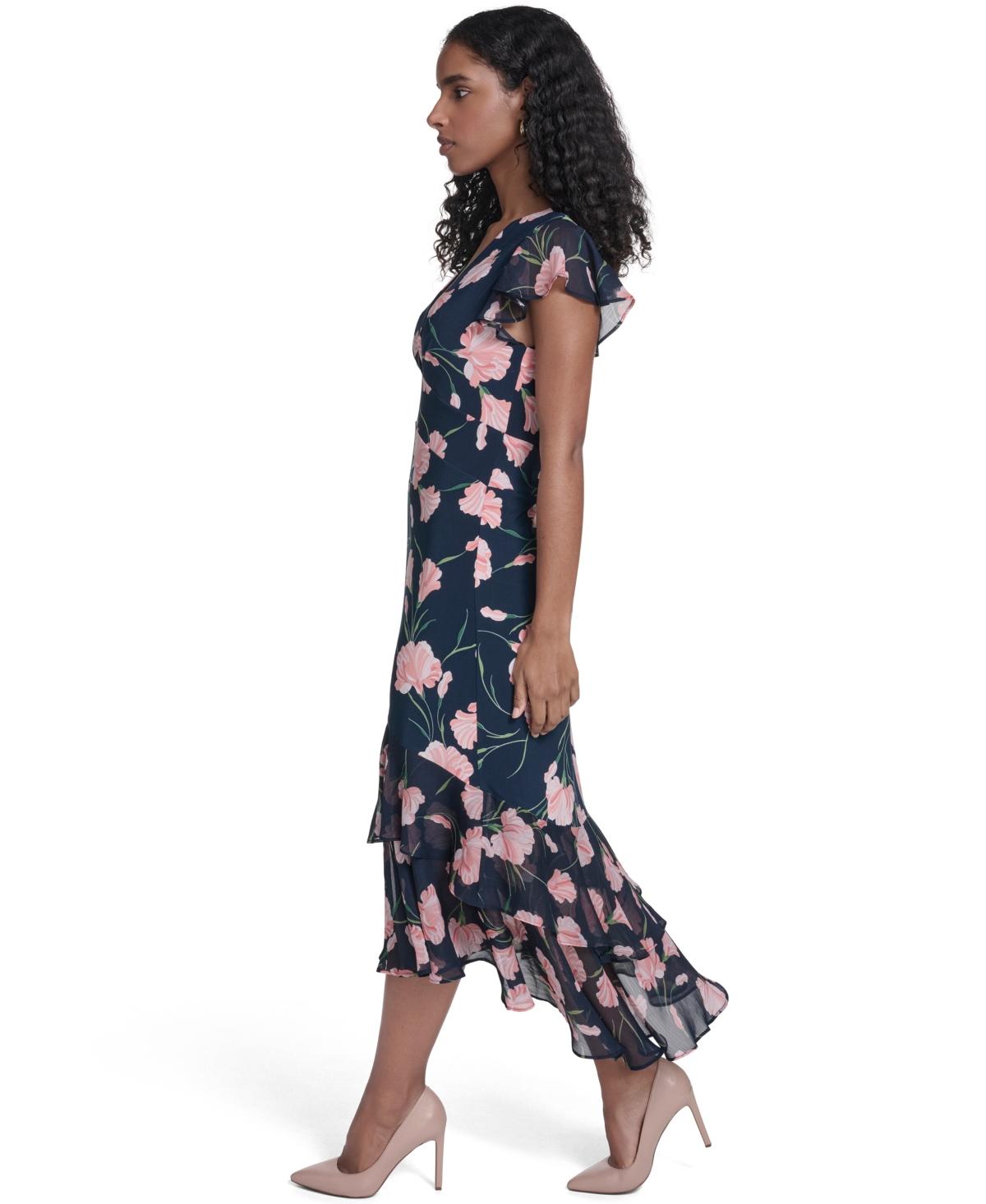 tommy hilfiger tiered midi dress Tommy Hilfiger Empire Waist Tiered Midi Dress 2X Navy Striped Nautical