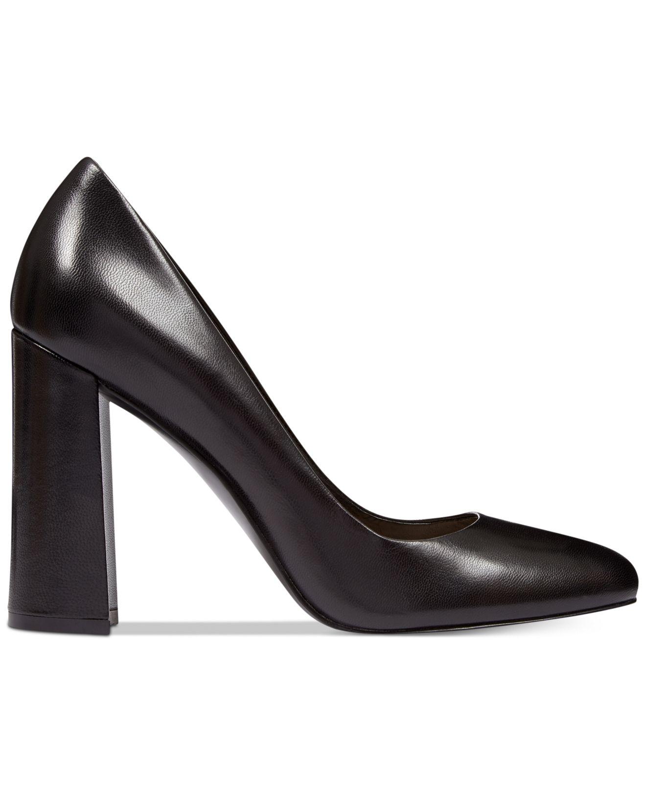 nine west block heel black